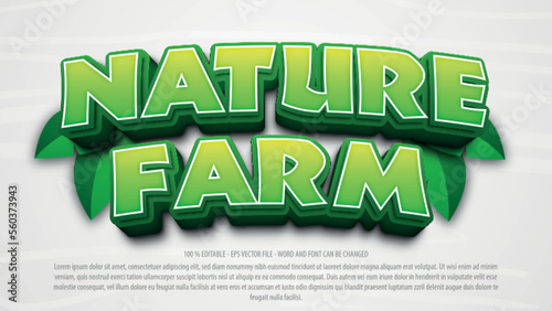 Nature style 3d editable text effect
