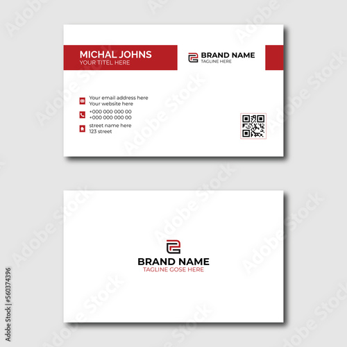 Business card design template, Clean professional business card template, visiting card, business card template. Vector illustration design.