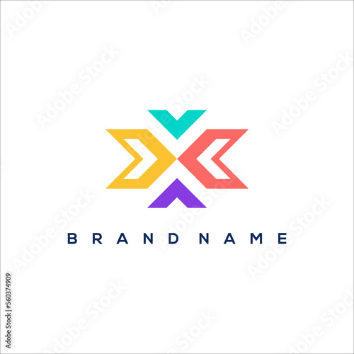 Free Download Initial X abstract technology logo design vector - GFXLoad