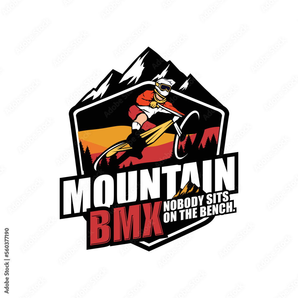 Mountain bike. suitable for a community or organization of bicycle lovers who like to hike by bicycle. logo can be used for emblems and sports