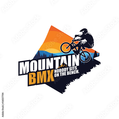 Mountain bike. suitable for a community or organization of bicycle lovers who like to hike by bicycle. logo can be used for emblems and sports