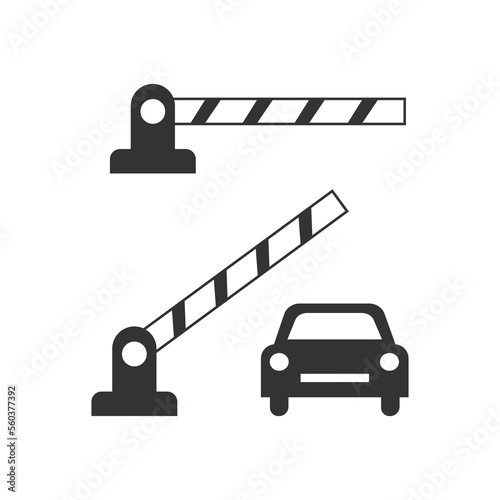 Barrier icon. Stop and open warning set background vector ilustration.