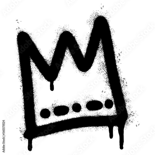 graffiti spray crown icon isolated on white background. vector illustration.