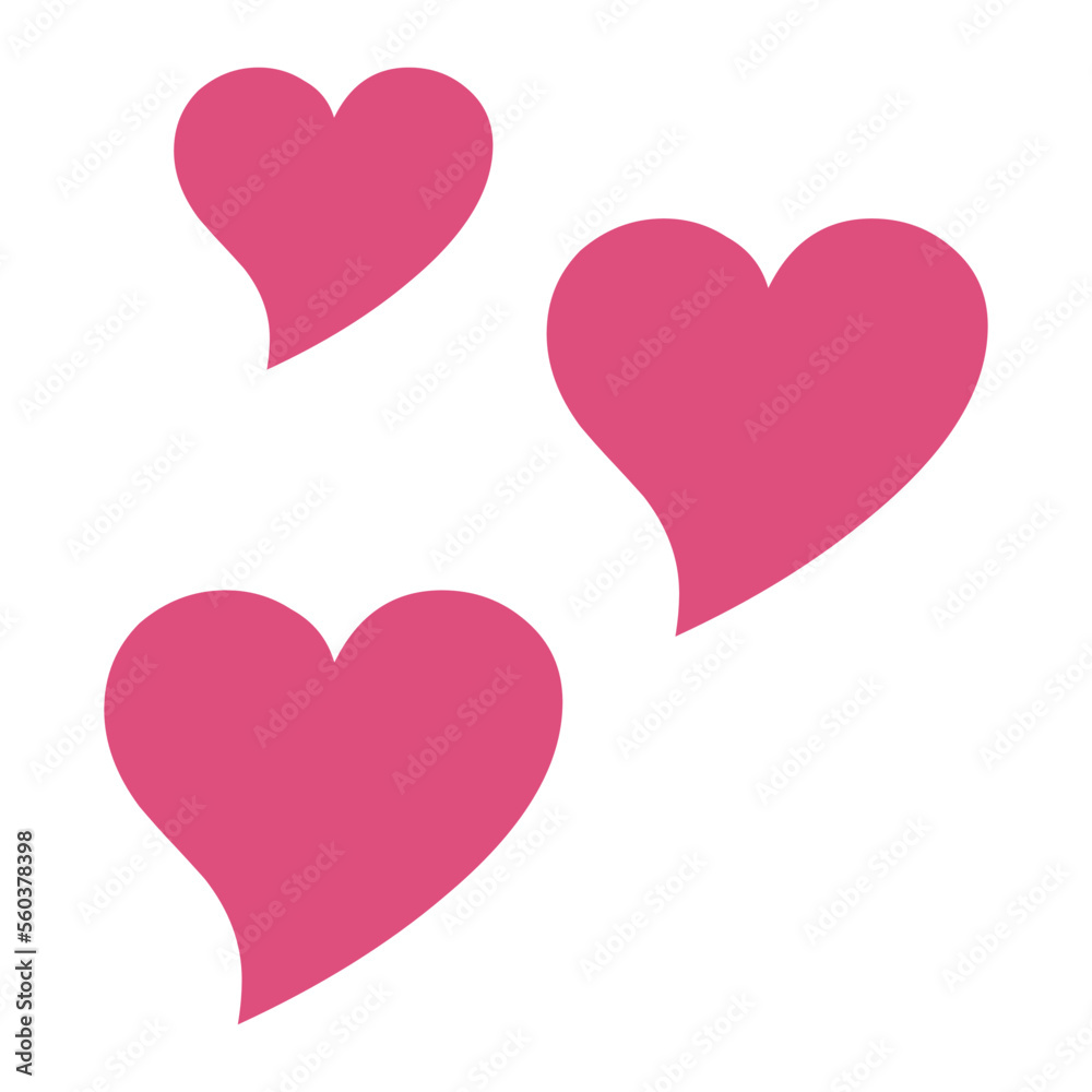 Pink hearts design flat icon