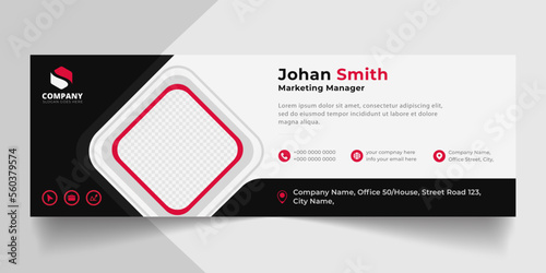 corporate email signature with modern layout Business abstract blue background