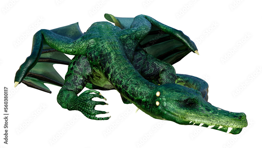 Fototapeta premium 3D Rendering Fairy Tale Dragon on White