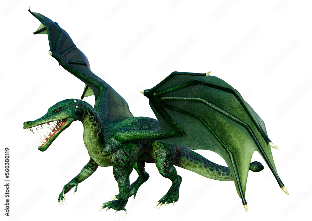 Obraz premium 3D Rendering Fairy Tale Dragon on White