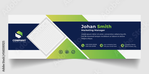 Corporate email signature banner vector template sign	