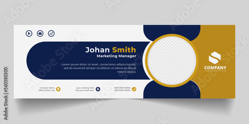 email signature banner vector corporate template sign