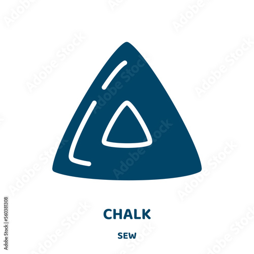 chalk vector icon from sew collection. sketch filled flat symbol for mobile concept and web design. Black blackboard glyph icon. Isolated sign, logo illustration. Vector graphics.