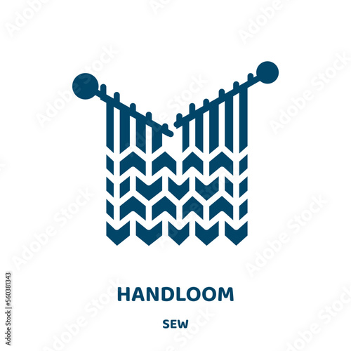 handloom vector icon from sew collection. craft filled flat symbol for mobile concept and web design. Black thread glyph icon. Isolated sign, logo illustration. Vector graphics.