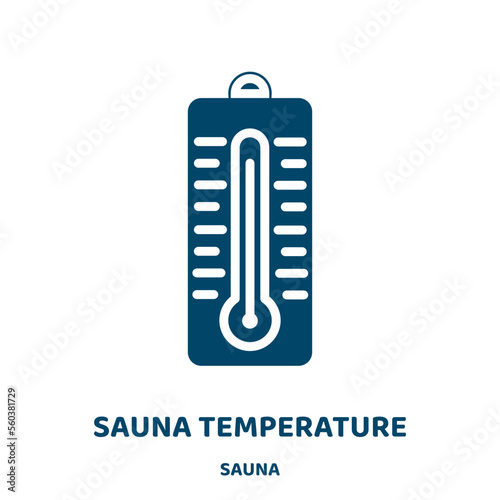 sauna temperature vector icon from sauna collection. water filled flat symbol for mobile concept and web design. Black care glyph icon. Isolated sign, logo illustration. Vector graphics.