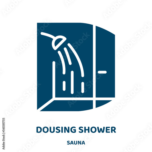 dousing shower vector icon from sauna collection. png filled flat symbol for mobile concept and web design. Black care glyph icon. Isolated sign, logo illustration. Vector graphics.