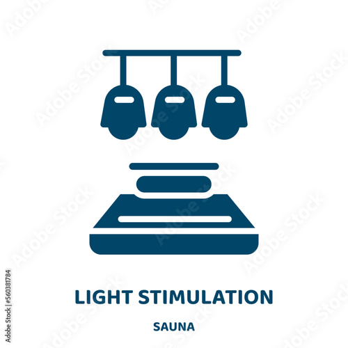 light stimulation vector icon from sauna collection. light filled flat symbol for mobile concept and web design. Black idea glyph icon. Isolated sign, logo illustration. Vector graphics.