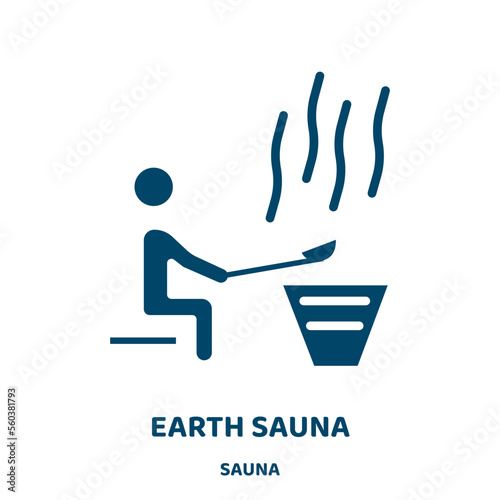 earth sauna vector icon from sauna collection. sauna filled flat symbol for mobile concept and web design. Black nature glyph icon. Isolated sign, logo illustration. Vector graphics.