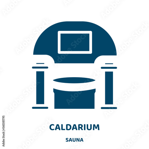 caldarium vector icon from sauna collection. city filled flat symbol for mobile concept and web design. Black roman glyph icon. Isolated sign, logo illustration. Vector graphics. photo