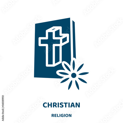 christian vector icon from religion collection. catholic filled flat symbol for mobile concept and web design. Black church glyph icon. Isolated sign, logo illustration. Vector graphics.