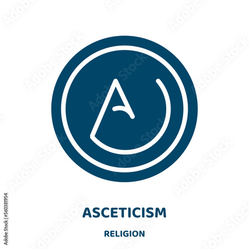 asceticism vector icon from religion collection. human filled flat symbol for mobile concept and web design. Black religious glyph icon. Isolated sign, logo illustration. Vector graphics.