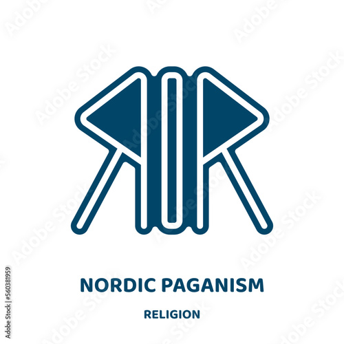 nordic paganism vector icon from religion collection. magic filled flat symbol for mobile concept and web design. Black odin glyph icon. Isolated sign, logo illustration. Vector graphics.