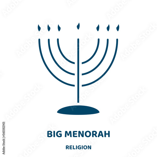 big menorah vector icon from religion collection. menorah filled flat symbol for mobile concept and web design. Black david glyph icon. Isolated sign, logo illustration. Vector graphics.