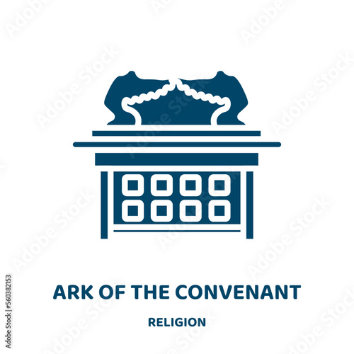 ark of the convenant vector icon from religion collection. jewish filled flat symbol for mobile concept and web design. Black ark glyph icon. Isolated sign, logo illustration. Vector graphics.