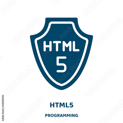 html5 vector icon from programming collection. development filled flat symbol for mobile concept and web design. Black website glyph icon. Isolated sign, logo illustration. Vector graphics.