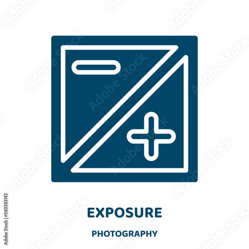 exposure vector icon from photography collection. photography filled flat symbol for mobile concept and web design. Black camera glyph icon. Isolated sign, logo illustration. Vector graphics.
