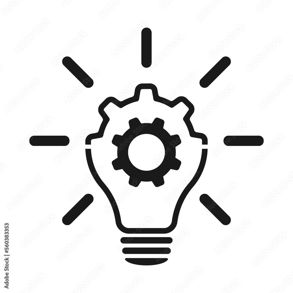 Lamp and Cogwheel - An innovative lamp and gear. Web design. Illustration Lamp and Cogwheel - An innovative lamp and gear. Web design. Illustration