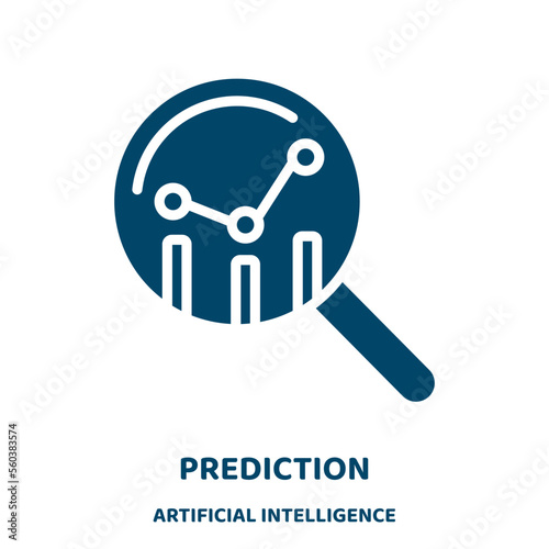 prediction vector icon from artificial intelligence collection. forecast filled flat symbol for mobile concept and web design. Black business glyph icon. Isolated sign, logo illustration. Vector .