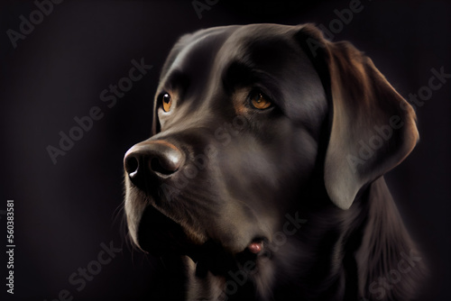 Labrador Retriever Dog. Generative AI.