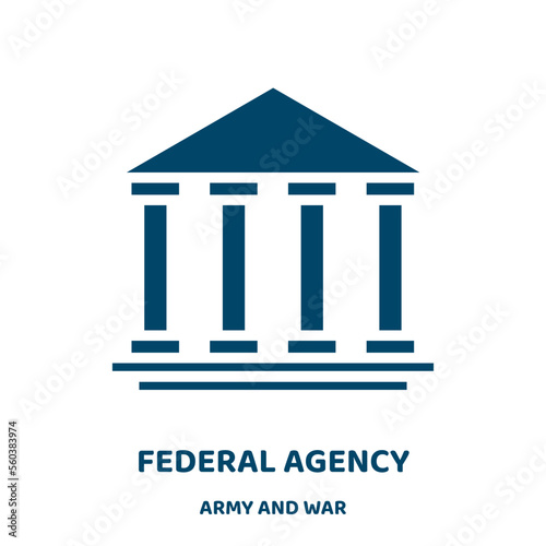 federal agency vector icon from army and war collection. federal filled flat symbol for mobile concept and web design. Black agency glyph icon. Isolated sign, logo illustration. Vector graphics. photo