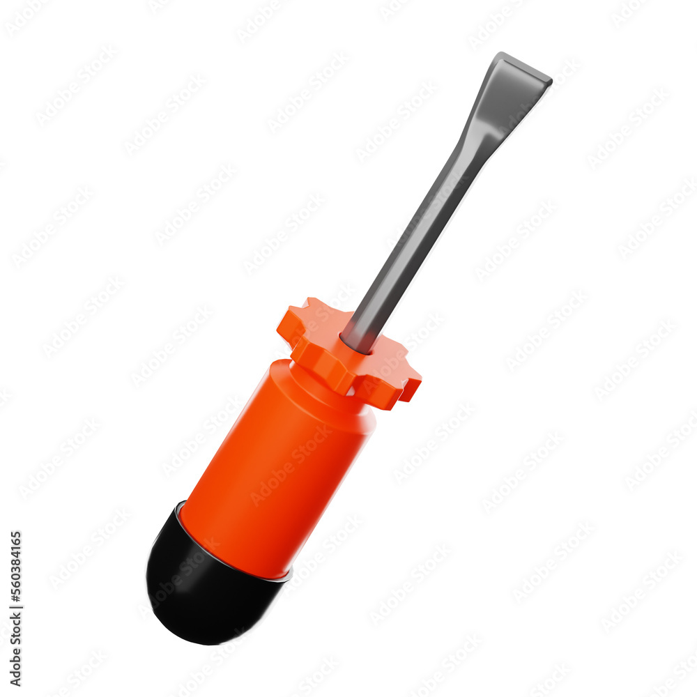 Premium Tool screw driver icon 3d rendering on isolated background Premium Tool screw driver icon 3d rendering on isolated background
