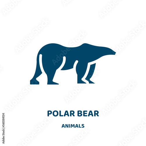 polar bear vector icon from animals collection. polar filled flat symbol for mobile concept and web design. Black animal glyph icon. Isolated sign, logo illustration. Vector graphics.