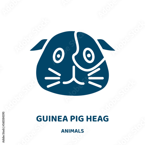 guinea pig heag vector icon from animals collection. fox filled flat symbol for mobile concept and web design. Black rabbit glyph icon. Isolated sign, logo illustration. Vector graphics. photo