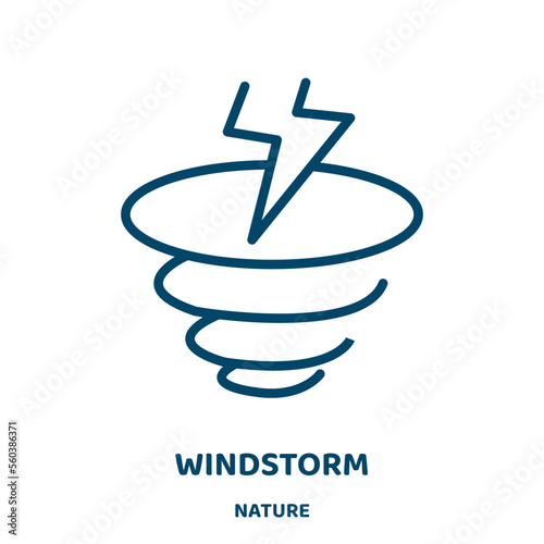 windstorm vector icon from nature collection. weather filled flat symbol for mobile concept and web design. Black storm glyph icon. Isolated sign, logo illustration. Vector graphics.