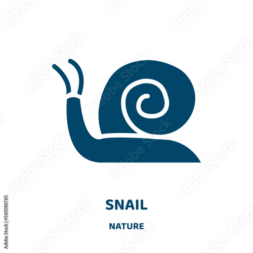 snail vector icon from nature collection. nature filled flat symbol for mobile concept and web design. Black wildlife glyph icon. Isolated sign, logo illustration. Vector graphics.