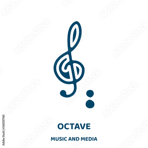 octave vector icon from music and media collection. play filled flat symbol for mobile concept and web design. Black sound glyph icon. Isolated sign, logo illustration. Vector graphics.