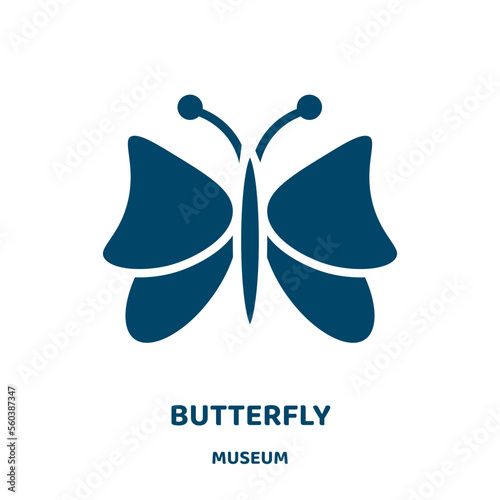 butterfly vector icon from museum collection. bee filled flat symbol for mobile concept and web design. Black ladybug glyph icon. Isolated sign, logo illustration. Vector graphics.