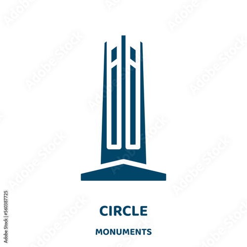 circle vector icon from monuments collection. castle filled flat symbol for mobile concept and web design. Black city glyph icon. Isolated sign, logo illustration. Vector graphics.