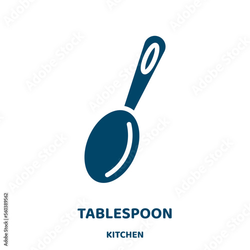 tablespoon vector icon from kitchen collection. spoon filled flat symbol for mobile concept and web design. Black food glyph icon. Isolated sign, logo illustration. Vector graphics.