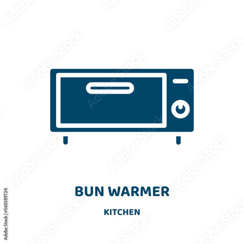 bun warmer vector icon from kitchen collection. broiler filled flat symbol for mobile concept and web design. Black cooking glyph icon. Isolated sign, logo illustration. Vector graphics.