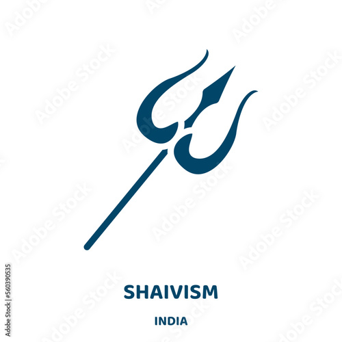 shaivism vector icon from india collection. hinduism filled flat symbol for mobile concept and web design. Black hindu glyph icon. Isolated sign, logo illustration. Vector graphics.