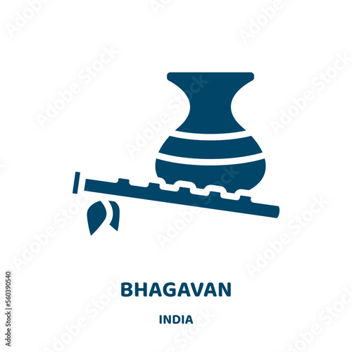 bhagavan vector icon from india collection. happy filled flat symbol for mobile concept and web design. Black festival glyph icon. Isolated sign, logo illustration. Vector graphics.