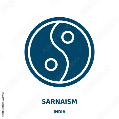 sarnaism vector icon from india collection. india filled flat symbol for mobile concept and web design. Black woman glyph icon. Isolated sign, logo illustration. Vector graphics. photo