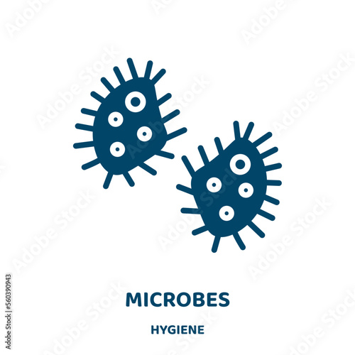 microbes vector icon from hygiene collection. microbe filled flat symbol for mobile concept and web design. Black microbiology glyph icon. Isolated sign, logo illustration. Vector graphics.
