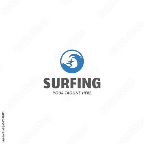 Surfing Corner label vector eps 10 isolated on white background