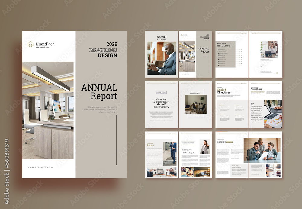 Annual Report Magazine Layout Stock Template | Adobe Stock