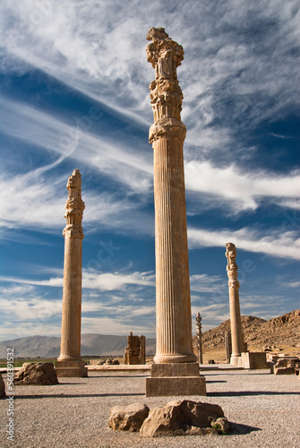 Standing columns at the ruins of Persepolis, Shiraz, Iran photo