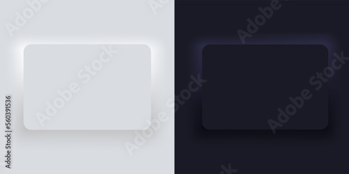 Realistic paper card mockup. Credit cards blank template. Presentation frames with shadow isolated on white and black background. Vector illustration.