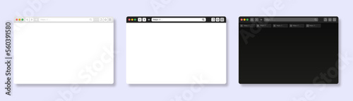 Browser window interface. Web page template. Ui design wireframe. Mockup desktop computer screen in website page. Vector illustration. 
